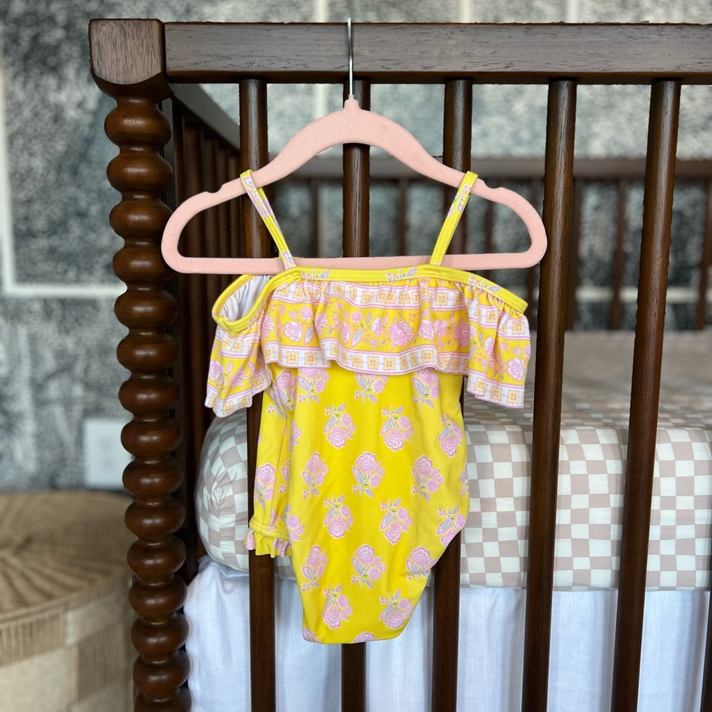 Yellow Janie and Jack swim suit 12/18 mo